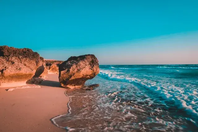 Swimming along the beaches of Kish Island