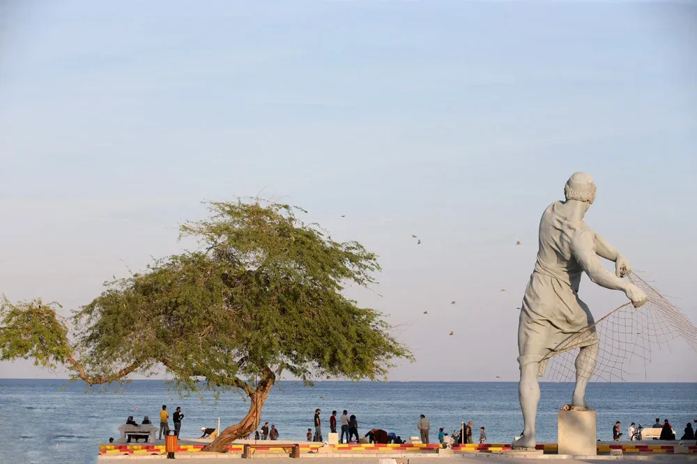 Swimming along the beaches of Kish Island